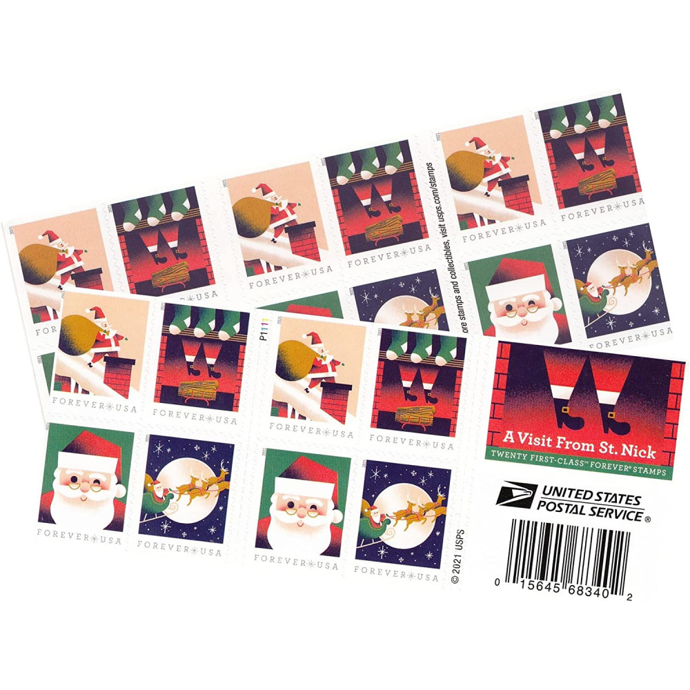 2021 USPS A Visit from St Nick Forever First Class Postage Stamps