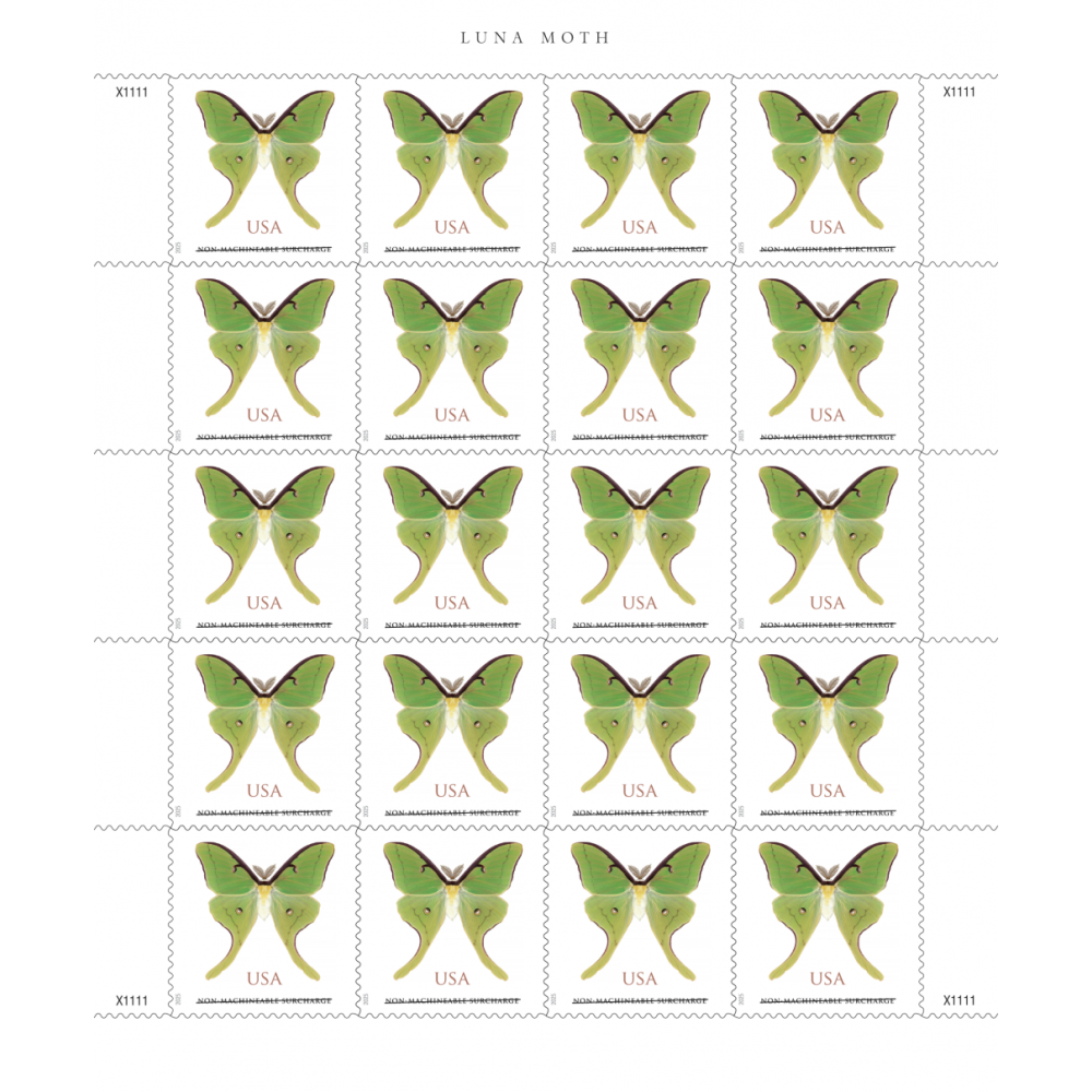 2025 Luna Moth Stamps, Sheet of 20