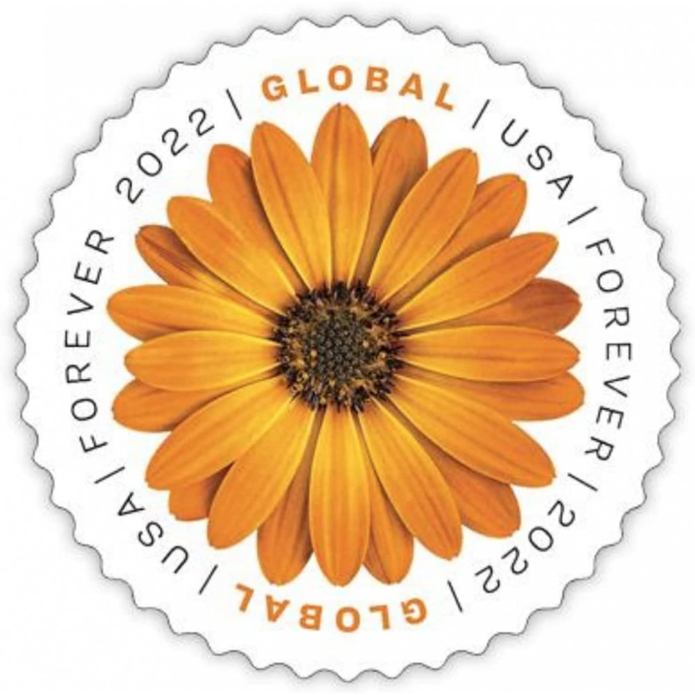 (2022) USPS Global Forever International Mail African Daisy Postage Stamps